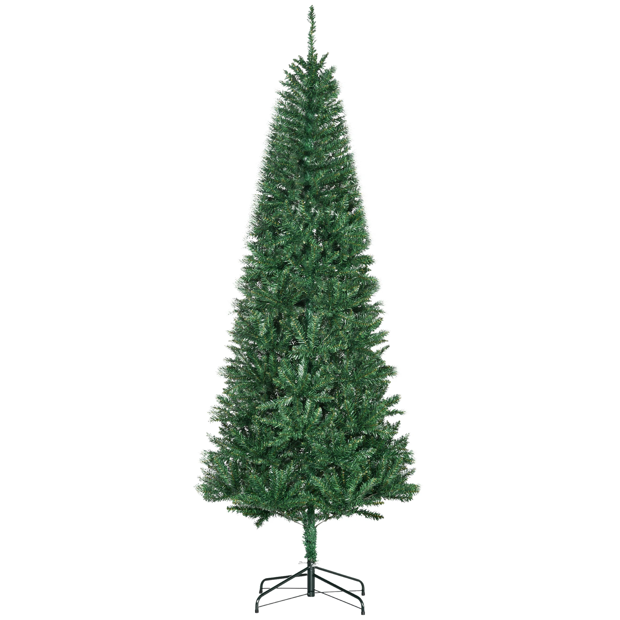 HOMCOM Árbol de Navidad Artificial Árbol con Soporte 210cm 865 Ramas PVC Verde