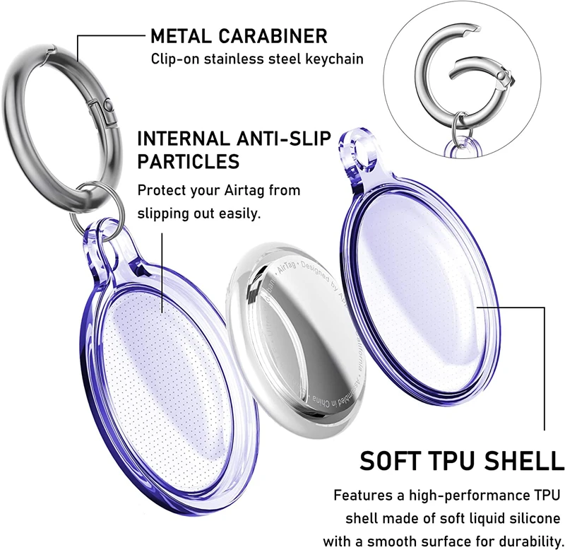 Прозрачный чехол для Airtag, держатель для брелока, водонепроницаемый чехол с полным покрытием, прозрачный мягкий чехол для GPS-локатора