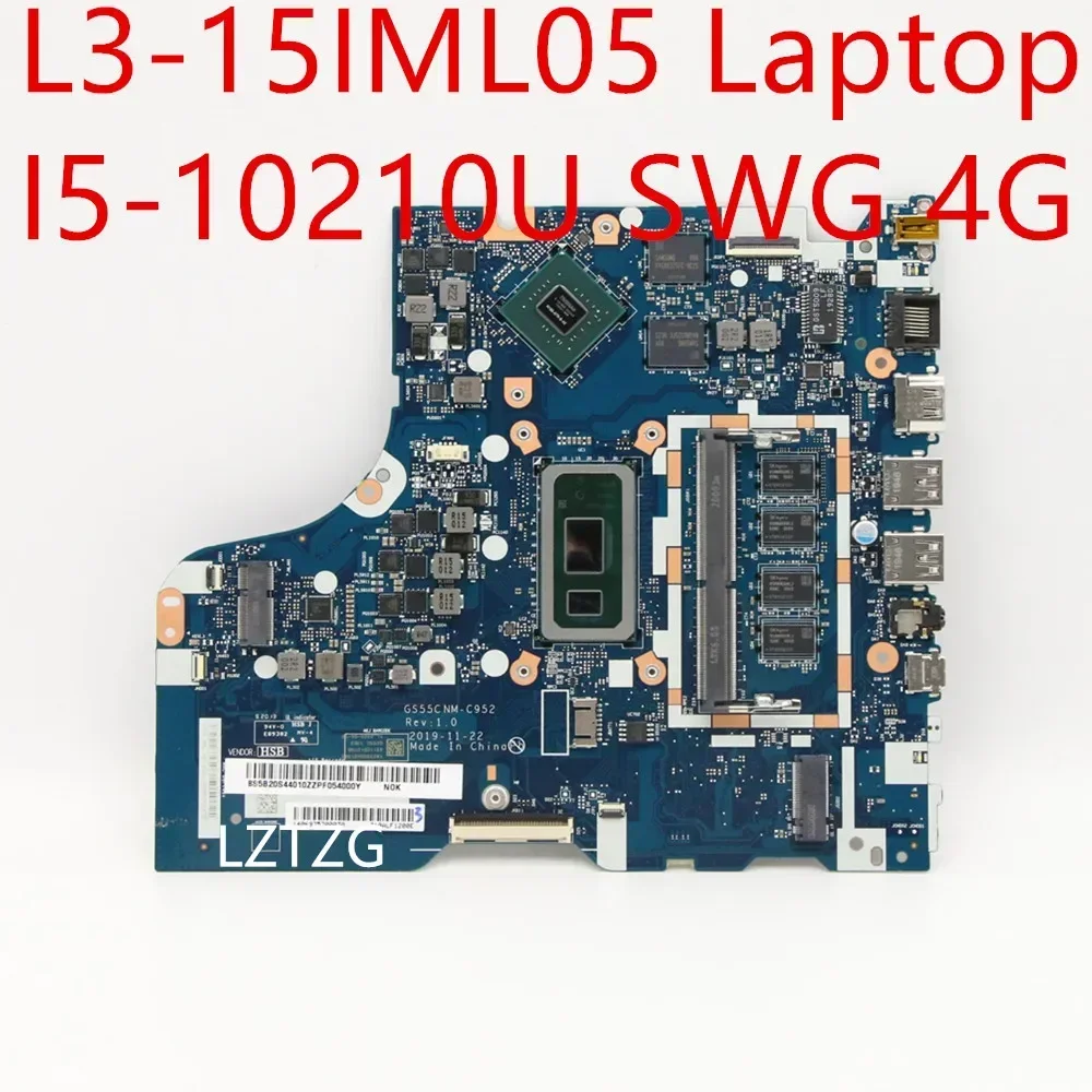 

Motherboard For Lenovo ideapad L3-15IML05 Laptop Mainboard I5-10210U MX130 2G RAM 4G 5B20S44010