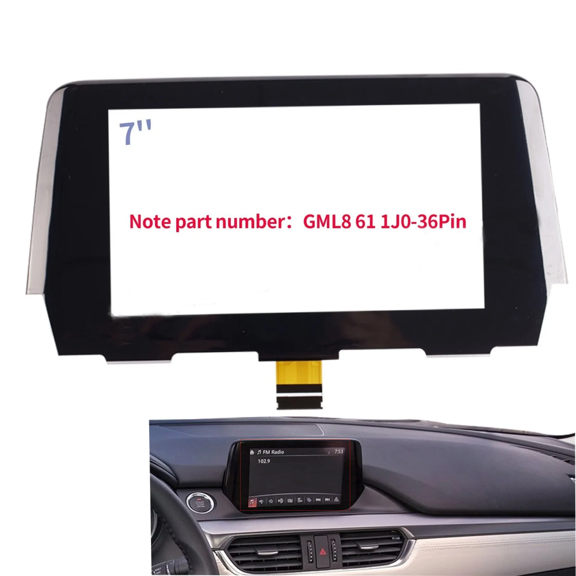 36pin 50pin Touch Screen Digitizer Replacement For Mazda 6 2016-2018 Radio Navigation