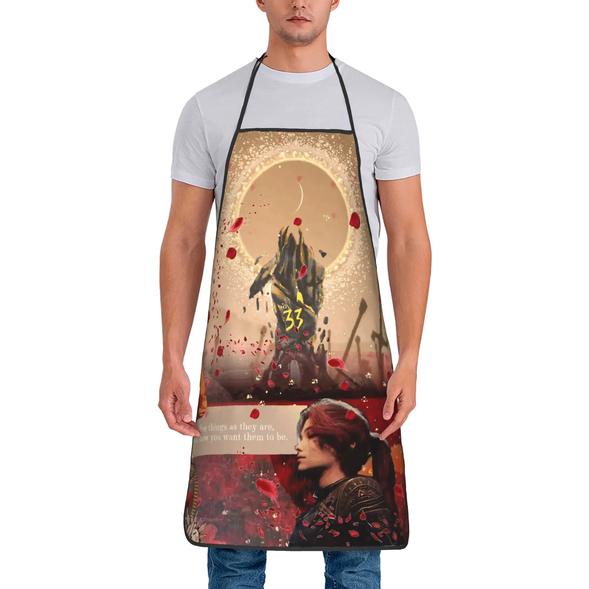 

Clair Obscur Expedition 33 Game Apron Restraunt Manicure Kitchen Accessories Fashion Cleaning Aprons without Pocket