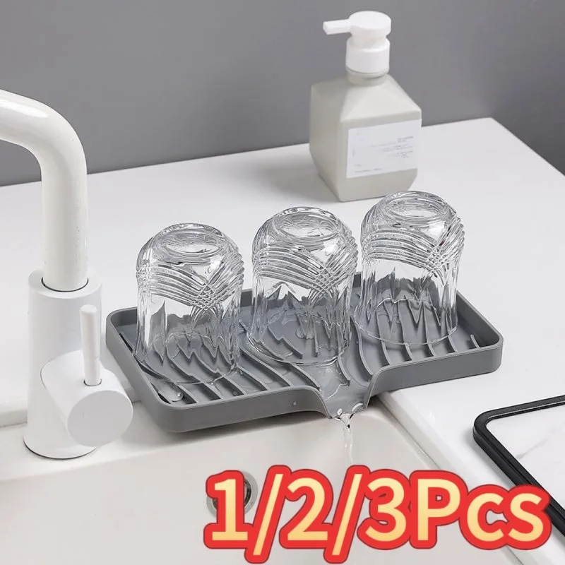 

1/2/3pcs Kitchen Soap Tray,Silicone Sponge Holder Sink Organizer,Silicone Soap Holder for Bathroom Kitchen Counter/Soap Bottles
