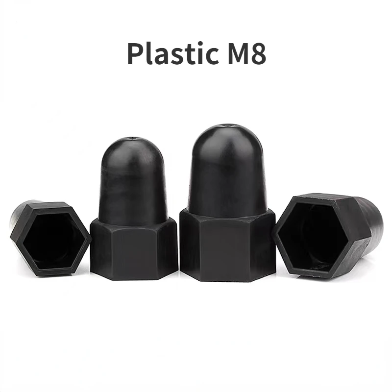 10Pcs M8 Hexagon Nut Bolt Plus Length Protection Cap Plastic Decoration Protection Cap Nut Cap Screw Cap Screw Sleeve