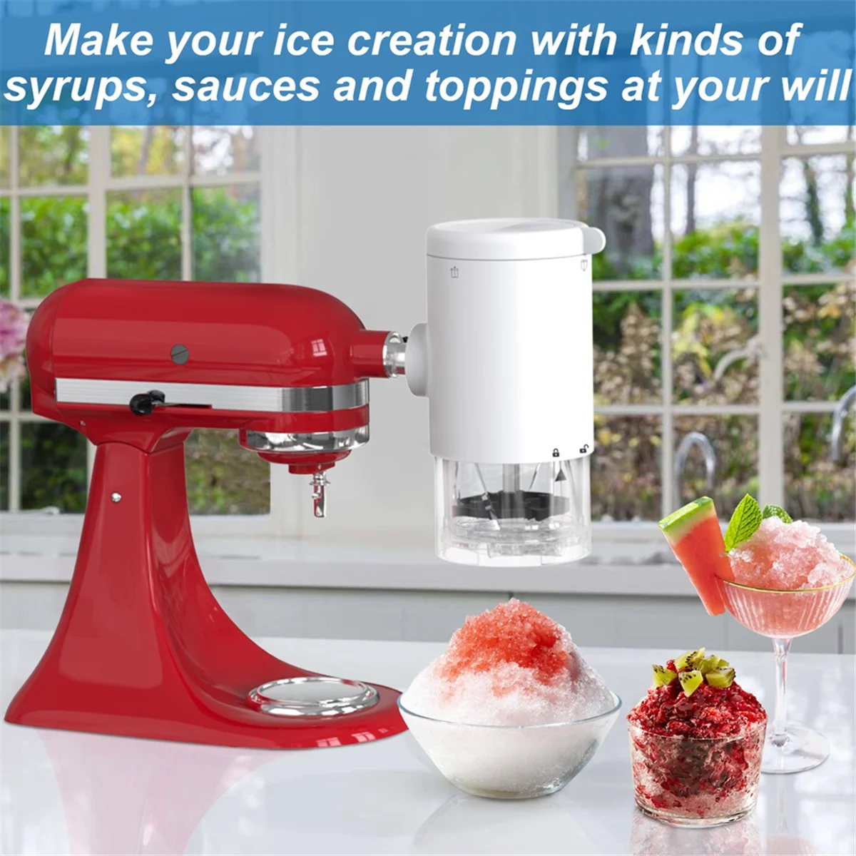 Shave Ice Attachment for Stand Mixer, Shaved Ice and Snow Cone Attachment for Stand Mixer