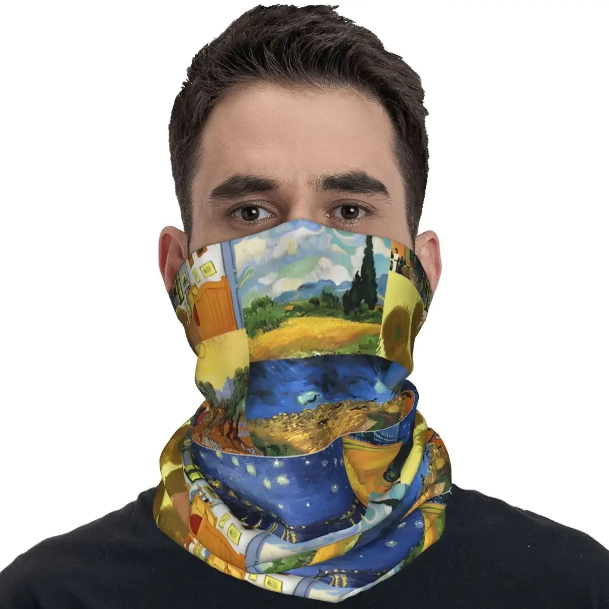 Van Gogh Paintings Art Collage Balaclava Riding Fishing Face Cover Mask Unisex Trendy Anti-UV Bicycle Mask Soft Bike Scarves