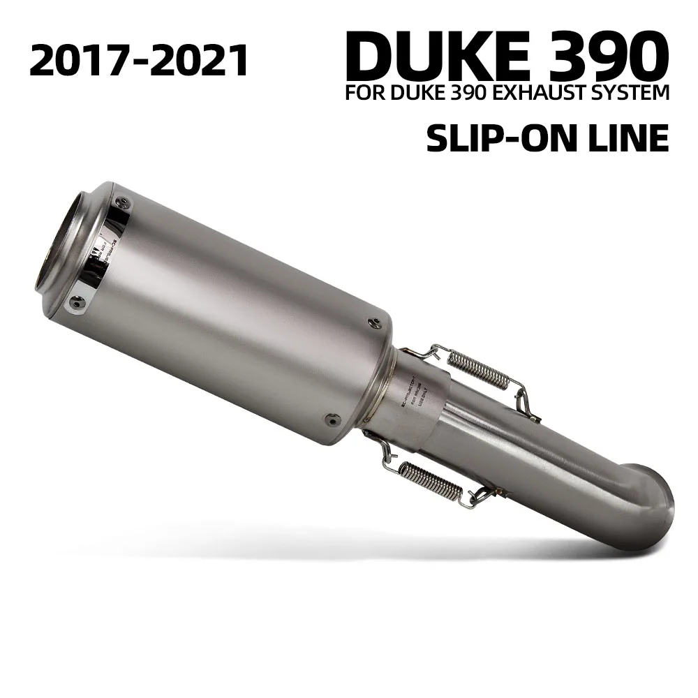 

Для мотоциклов DUKE390 RC390 DUKE250 RC250 2017-2021: Модифицированная выхлопная система Slip-on из нержавеющей стали с средней трубой и глушителем