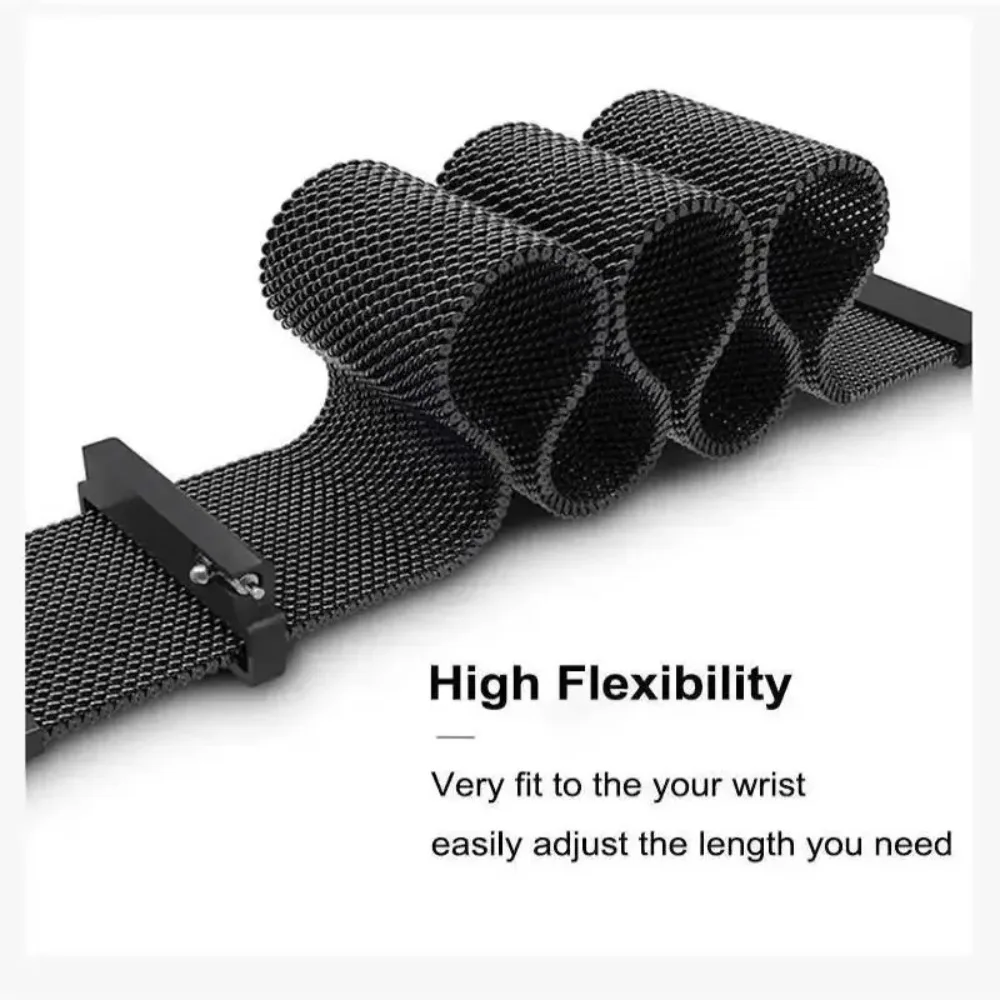 20mm 22mm Milanese Strap For Garmin Forerunner 165 55 645 265 965 255/Active 5/Vivomove Trend/Venu 3/2 Metal Bracelet Wristband