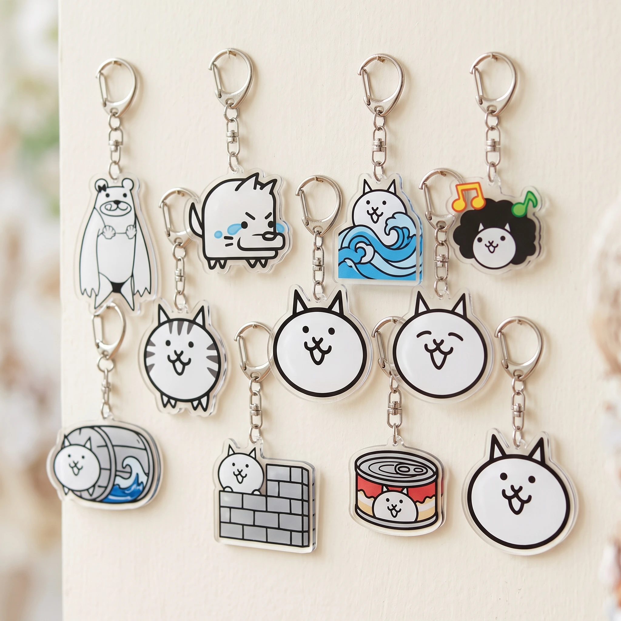 The Battle Cats 6cm Acrylic Keychain Anime Figure Kawaii Backpack Charm Car Keyring Pendant Cosplay Accessories For Game Fans