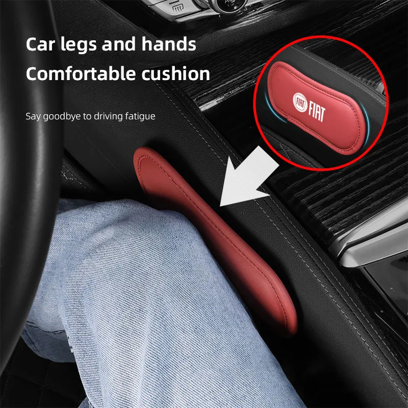 Almohada de cuero para coche, rodillera elástica de espuma viscoelástica para pierna para Fiat Abarth 500e Panda Tipo FR Argo Freemont Viaggio Bravo Punto