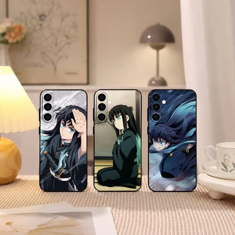 Demon Slayer Tokito Muichiro  Phone Case For Samsung Galaxy A73,A72,A71,A70,A53,A52,A51,Soft Silicone Black Cover