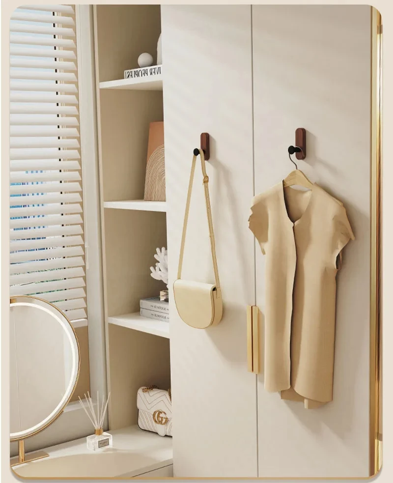 Selbstklebende Wandhaken aus Walnussholz zum Aufhängen von Mänteln, Handtüchern, Kleidung, Decken, Hüten, Rucksäcken, Schlüsseln im Eingangsbereich – Detail 9