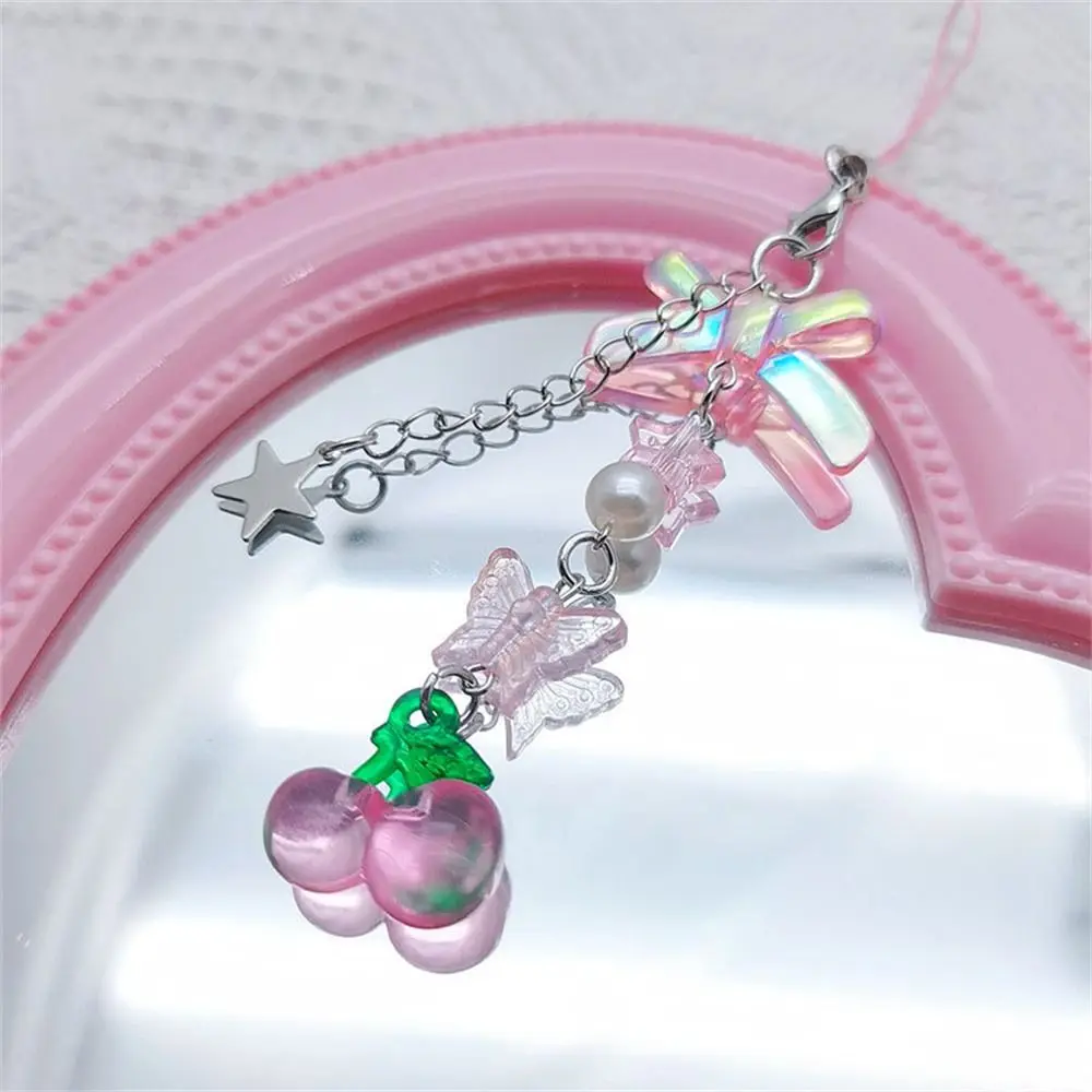 

Pink Handmade Bag Charms Gool Girl Sweet Love Beaded Chain Phone Pendant Mobile Phone Strap Cellphone Strap Mobile Lanyard