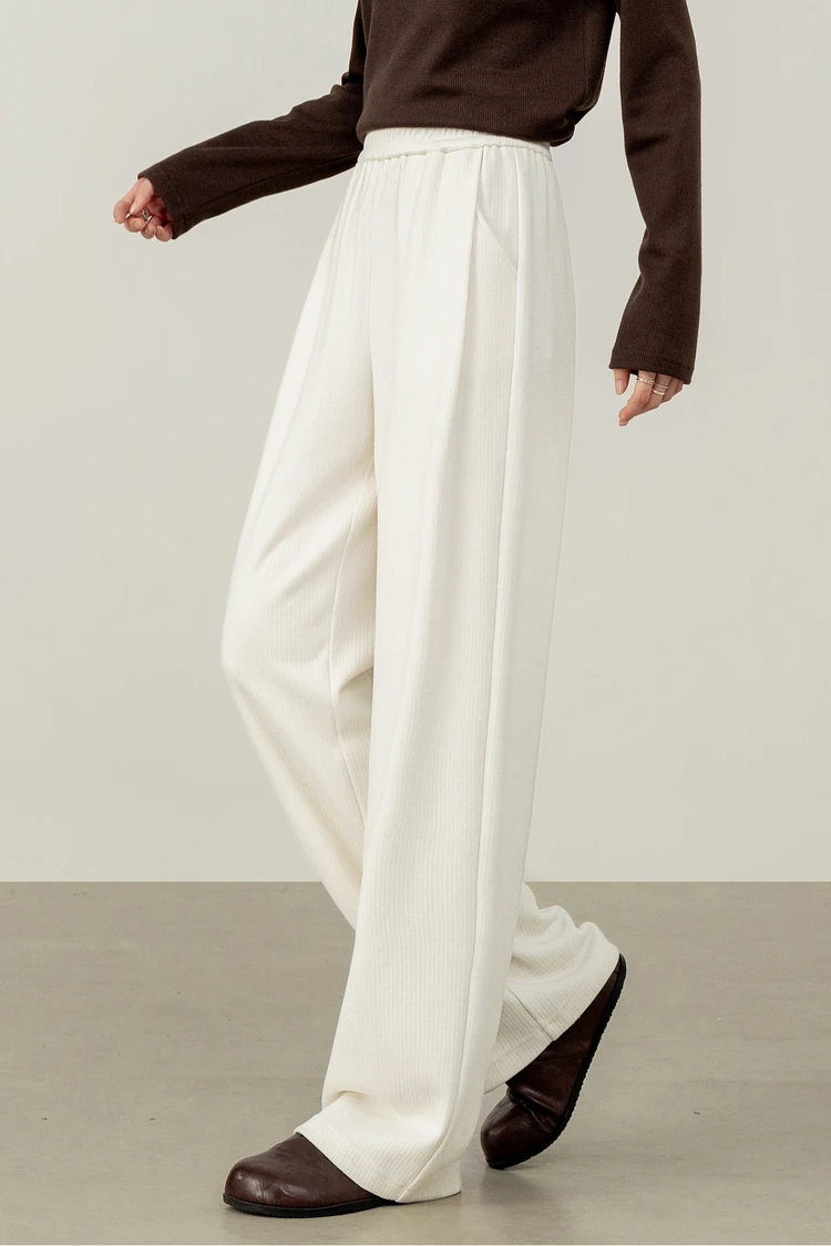 SENTUBILA Damen-Langhose, Strick, dick, gerade geschnitten, lässig, elastisch, hohe Taille, Jogginghose, Damenbekleidung 153K80276 – Detail 10