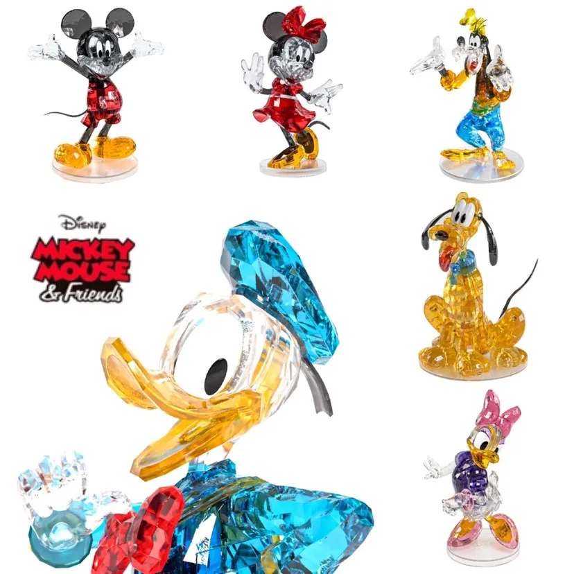 

Disney Mickey Mouse Crystal Like Cartoon Diy Model Minnie Donald Figures Decoration Anime Toy For Gift