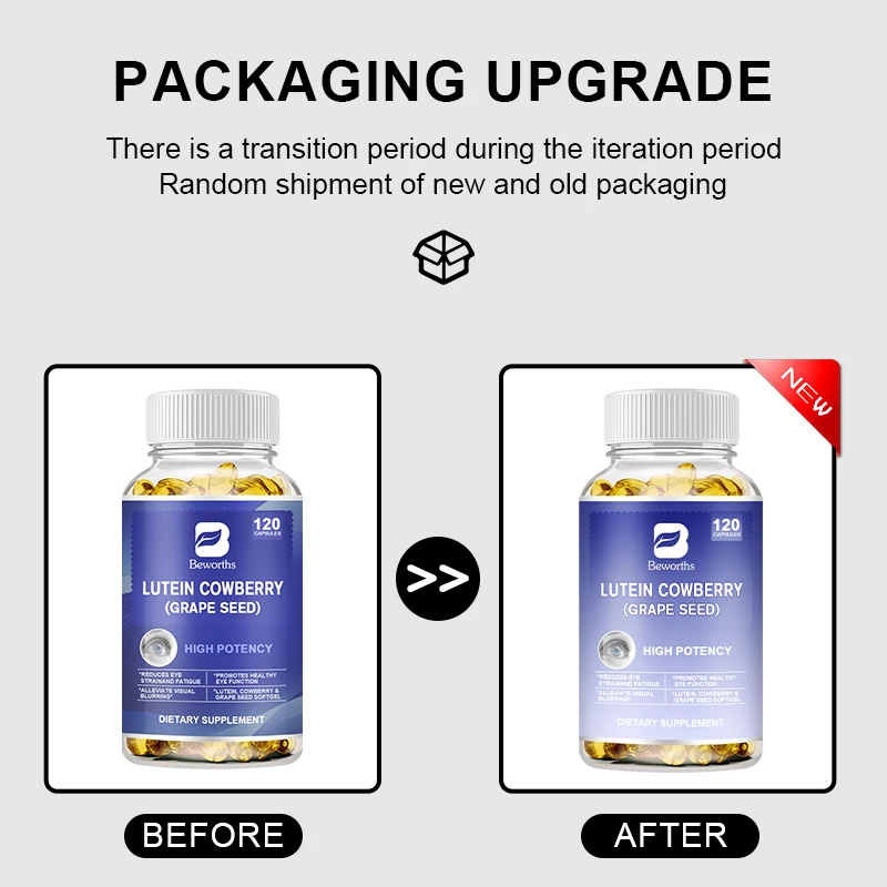 BEWORTHS Zeaxanthin & Bilberry Extract Lutein Capsule Eye Strain Dry Eyes &Vision Health  Relieve Dryness Eye Nutrition Vitamin
