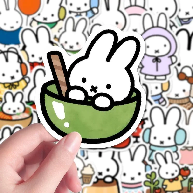 Miffy Rabbit Head Sticker High Color Value Cartoon Q Version Boys and Girls DIY Decorative Mobile Phone Case Bicycle Sticker view 4