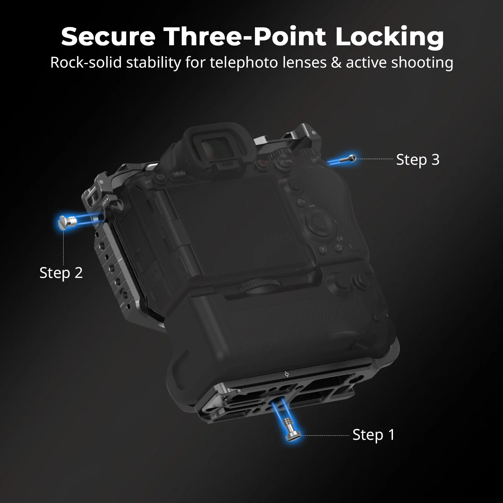 SmallRig A9 Cage per Alpha 1 II e Alpha 9 III con impugnatura verticale VG-C5 e piastra a sgancio rapido Arca-Swiss integrata per treppiede 5908