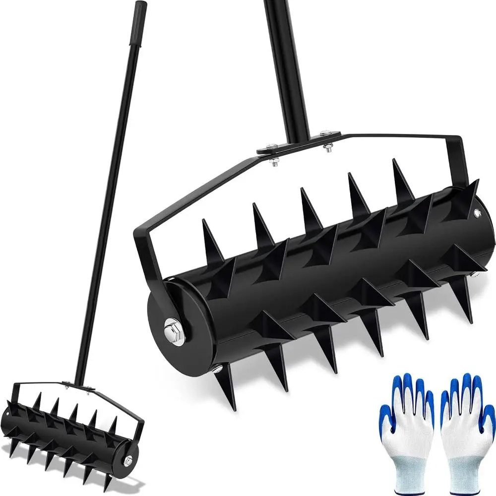 

18-дюймовый сверхмощный ручной аэратор для газона с длинной ручкой для аэрации садовой почвы и травы