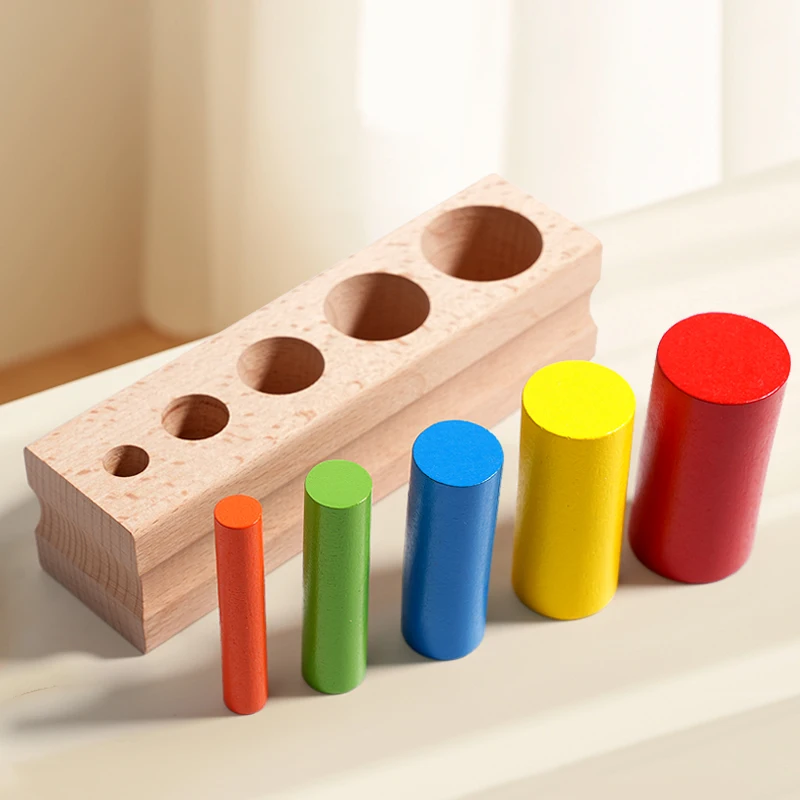 Montessori per bambini Educazione precoce Plugboard colorato in legno Coordinazione occhio-mano Formazione Giocattoli educativi cognitivi a colori