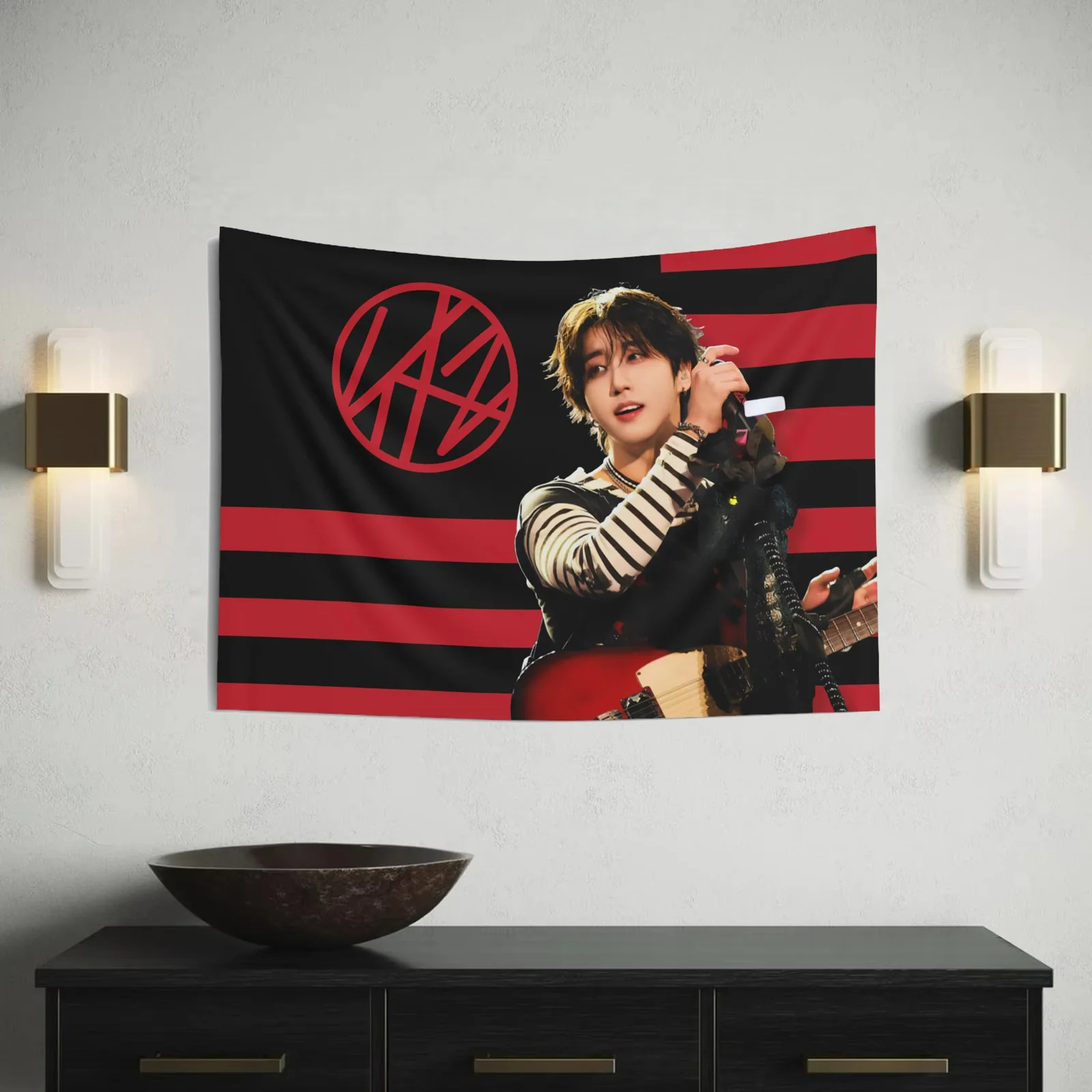 Banner de concierto de guitarra Idol, tapiz estético para colgar en la pared, dormitorio, fondo de tela, decoración de pared de Anime dinámica, 1 ud.