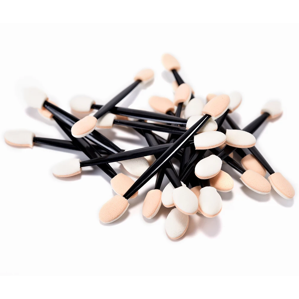 20/100 個スポンジネイルアートパウダーブラシダブルエンドメイクアップマニキュアツールポータブルアイシャドウブラシ多機能ネイルブラシ