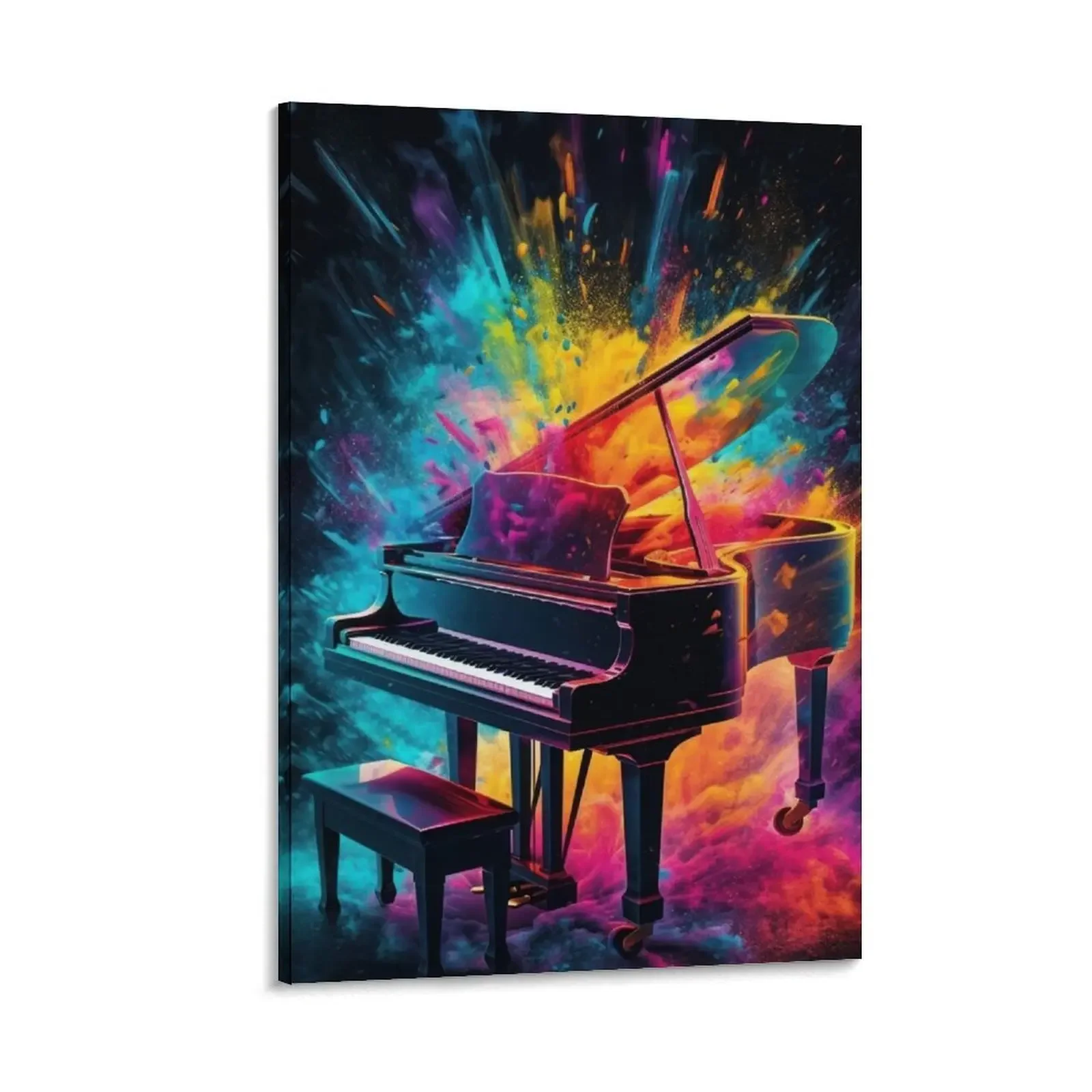 

Piano with exploding colors Canvas Painting painting canvas wall decoration decorative wall canvases Wall posters