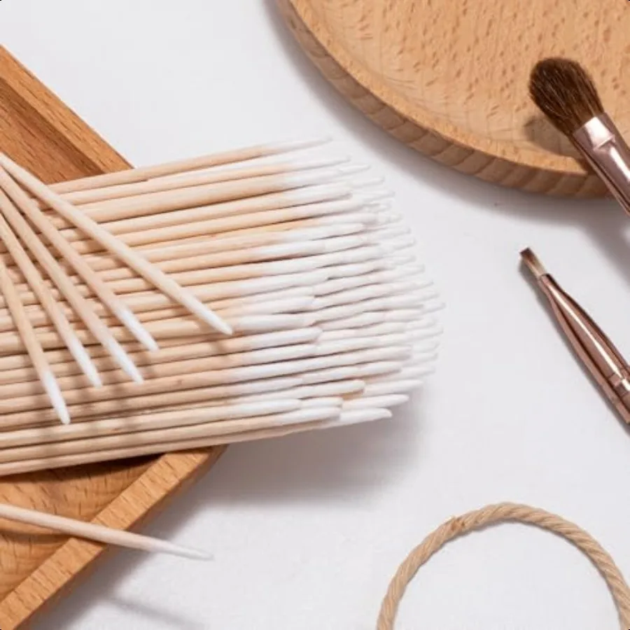 Tamponi di cotone a punta da 400 pezzi Tamponi di cotone Punte a punta Punte Q a punta Bastoncini di cotone per microblading Tamponi di cotone con punta di precisione per