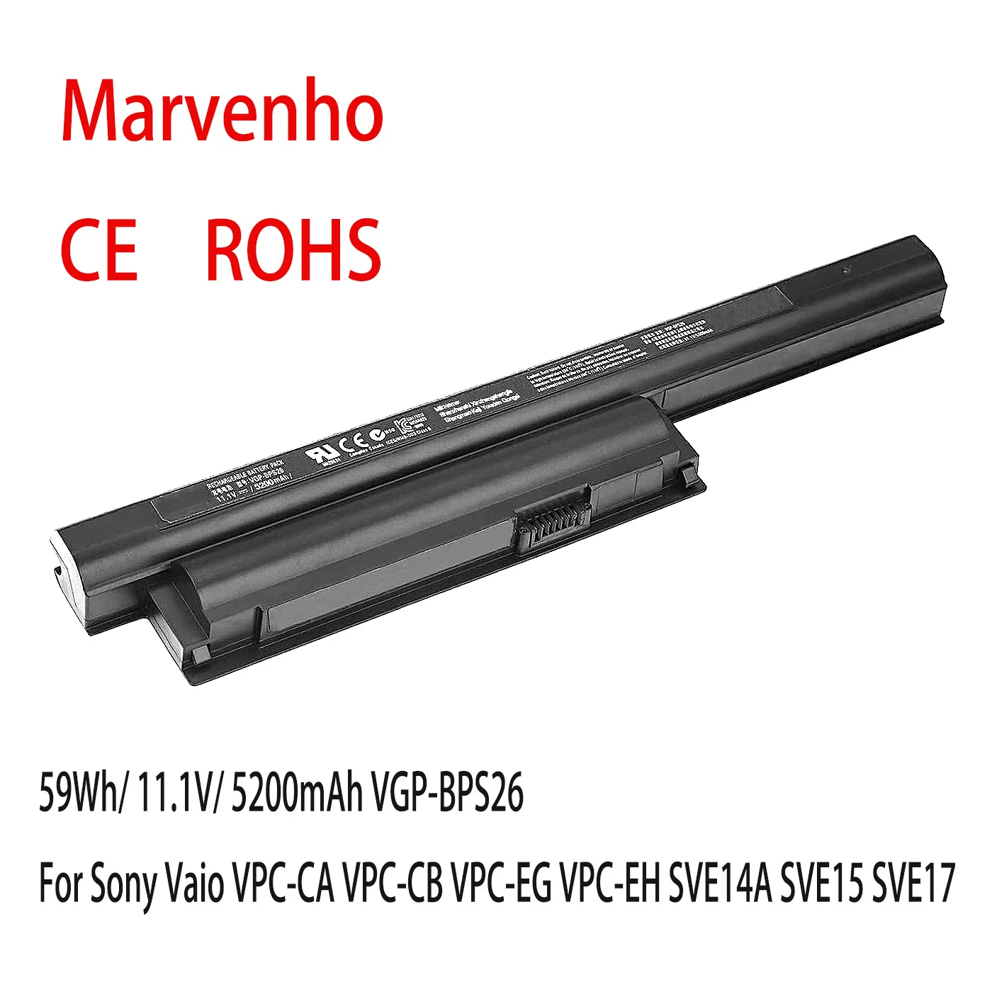 New Marvenho 59Wh 11.1V 5200mAh VGP-BPS26 Laptop Battery For Sony Vaio VPC-CA VPC-CB VPC-EG VPC-EH SVE14A SVE15 SVE17