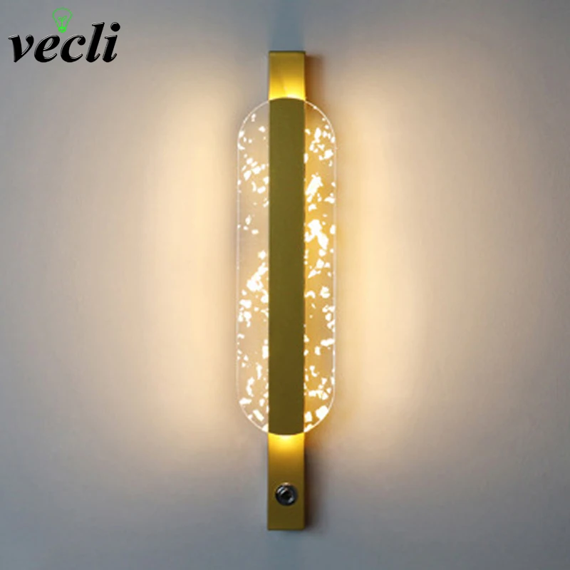 

Nordic Luxury Bedroom Bedside Wall Lamp Hotel Living Room Wall Light with Touch Switch Dimmable Ambient Lighting