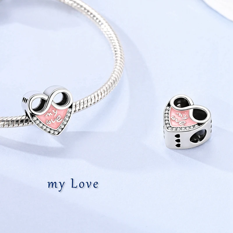 Charms aus 925 Sterling Silber mit Pferde-, Pilz-, Kreuz- und Herz-Motiven, Passend für Armbänder und Perlen, Feiner Damenschmuck, Geschenke – Detail 26