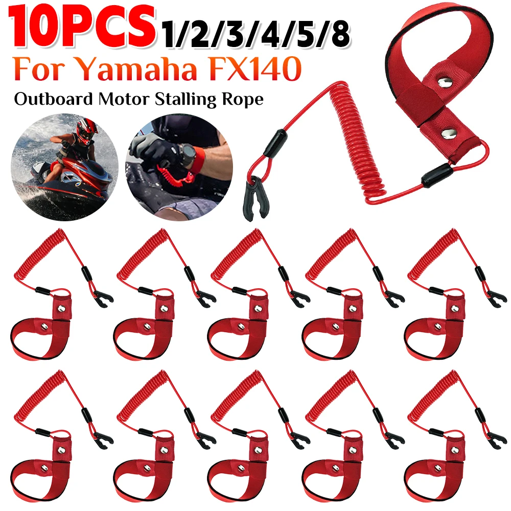 Reminder Rope EW2-68348-00-00 Motorcycle Engine Kill Stop Switch Engine Motor Kill Stop Switch Safety Lanyard for Yamaha FX140