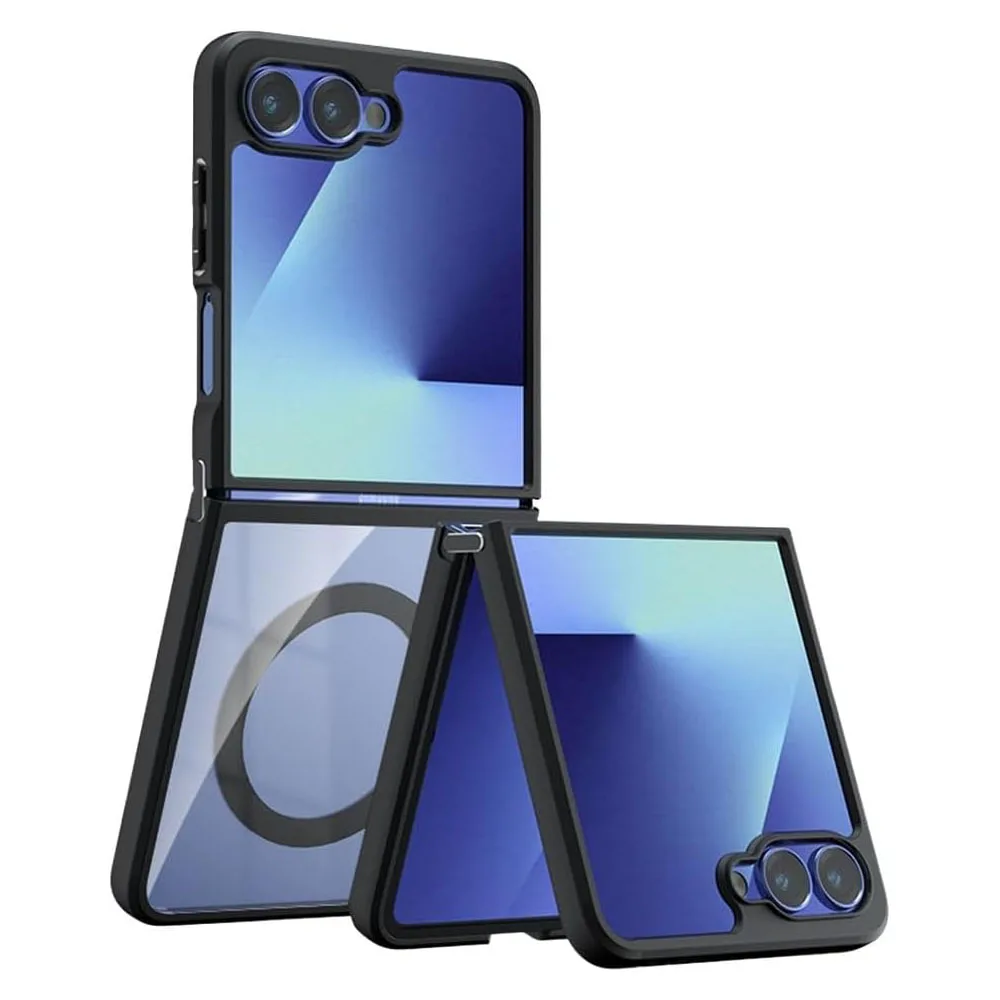 

Magnetic Case for Samsung Galaxy Z Flip 7 – Wireless Charging Compatible, Shockproof, Matte Back Clear Cover