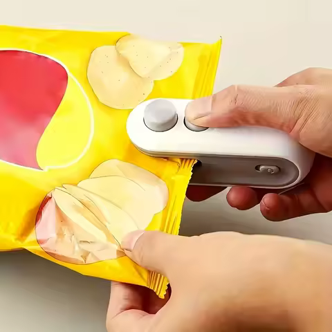 Mini Heat Bag Sealing Machine Multifunction Bag Clip Sealer Rechargeable Plastic Bag Sealer 2 in 1 Food Bag Hot Sealing Machine