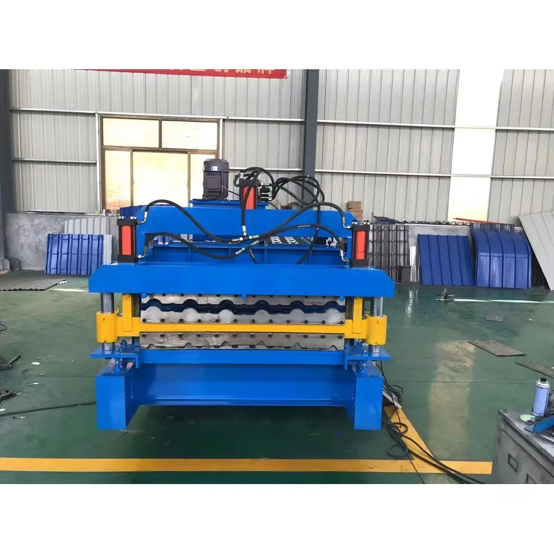 Dual-Layer Bamboo Shape Roof Tile Forming Machine 1200mm Wide with Motor Core Rollforming for Double Layers