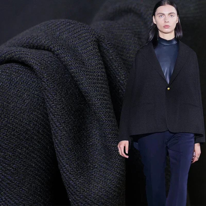 Redraspberry Navy Blue Twill Worsted Wool Fabrics 100%Wool Garment Materials Winter Women Ovecoat Sewing Clothes Freeshipping