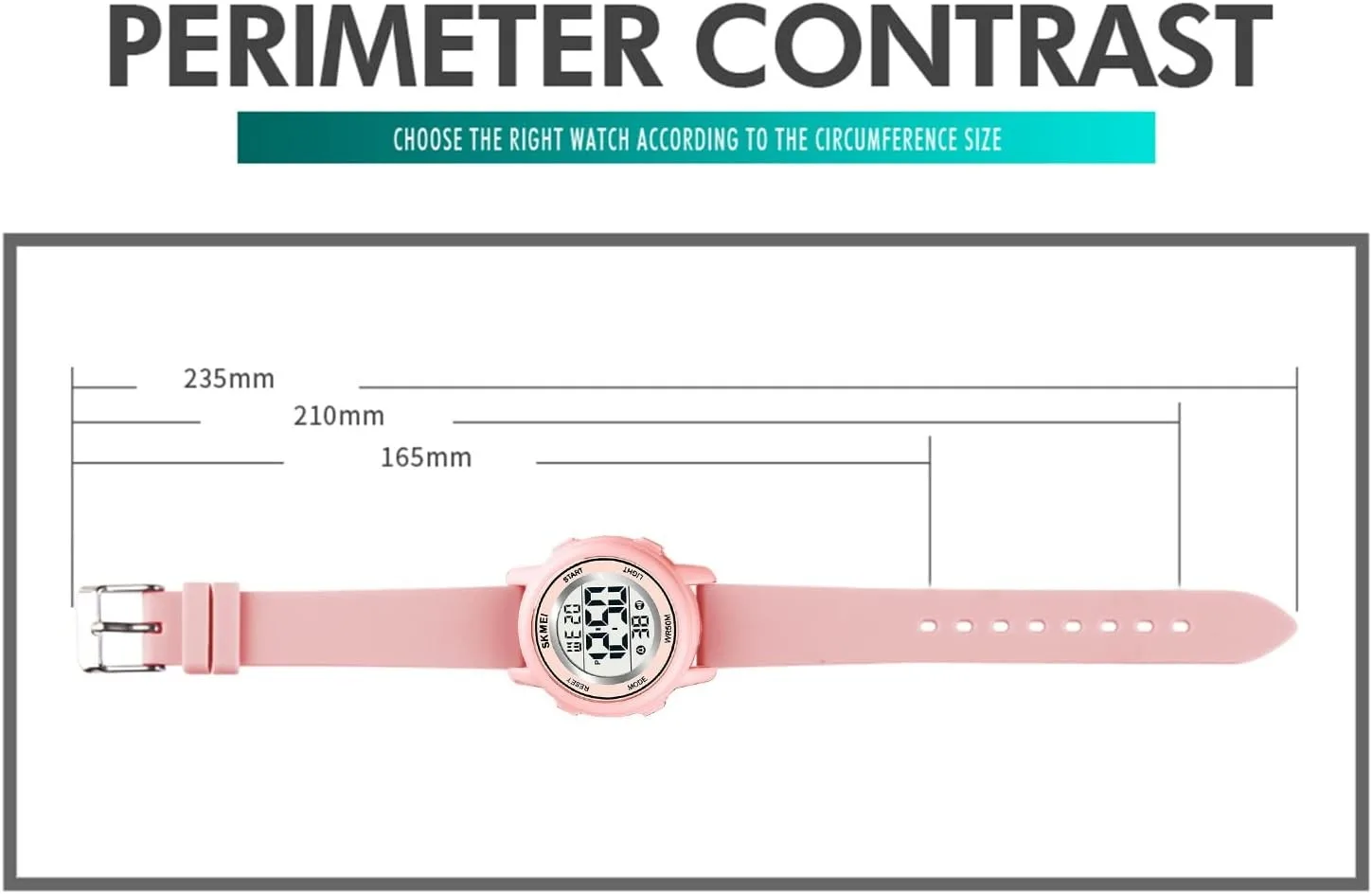 ساعة رياضية رقمية للأطفال، LED مقاومة للماء مع ساعة توقيت منبه #6