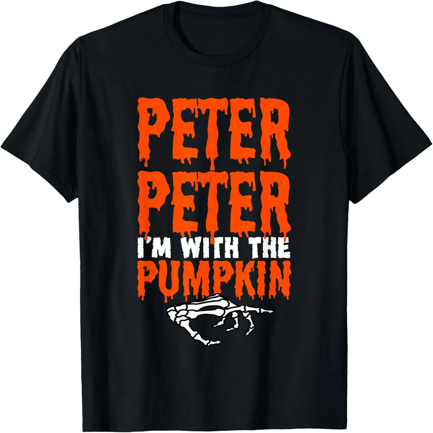 Peter I'm with The Pumpkin Halloween Costume Couple T-Shirt