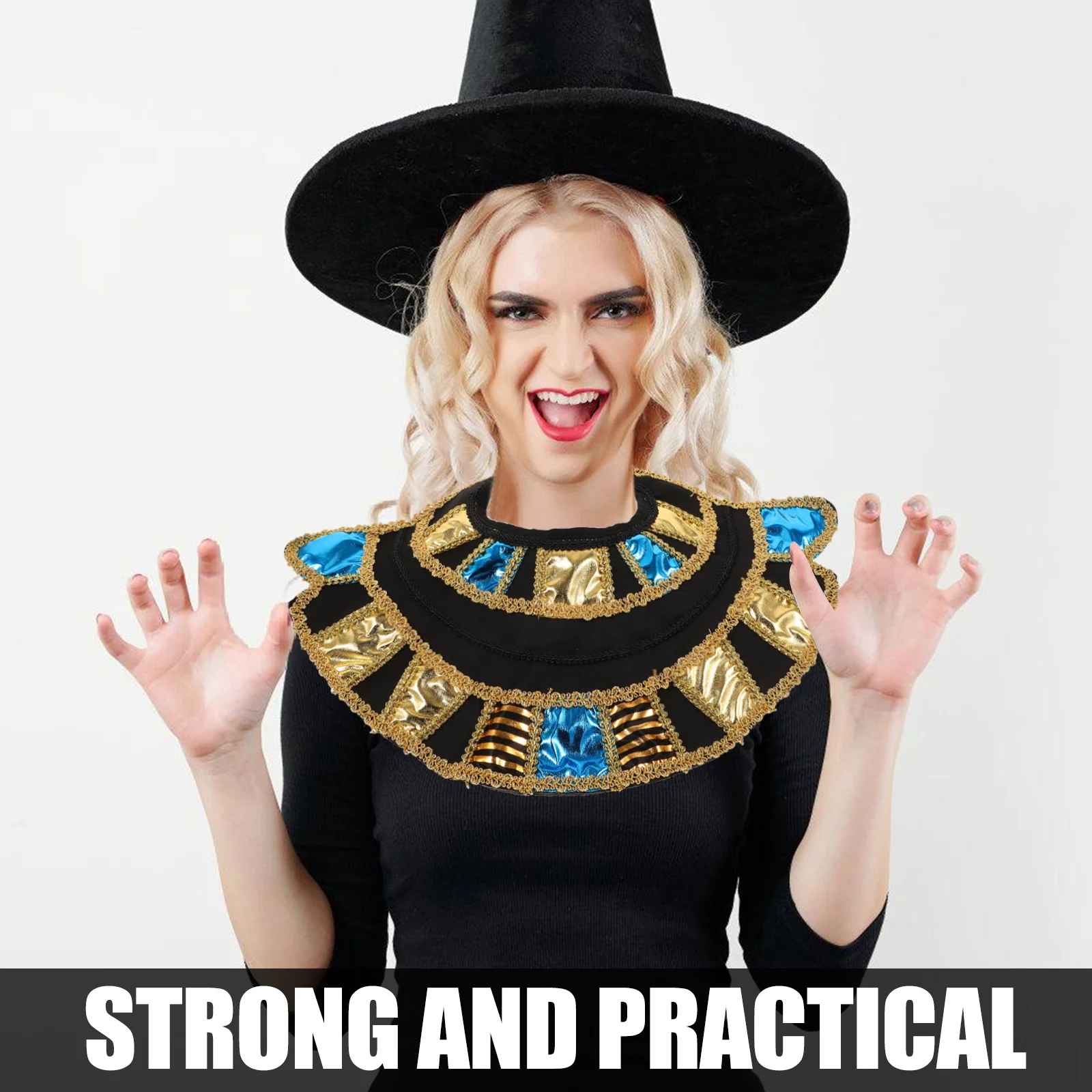 1세트 이집트 코스프레 소품 세트에는 할로윈 파티 의상 액세서리 성인 청소년 이집트 의상용 칼라 손목밴드 포함