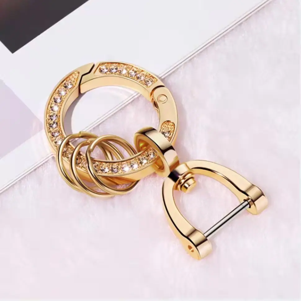 H O Diamond Keychain Men and Women Exquisite Creative Simple Fashion Universal Car Key Jewelry Key Chain Pendant Keyring