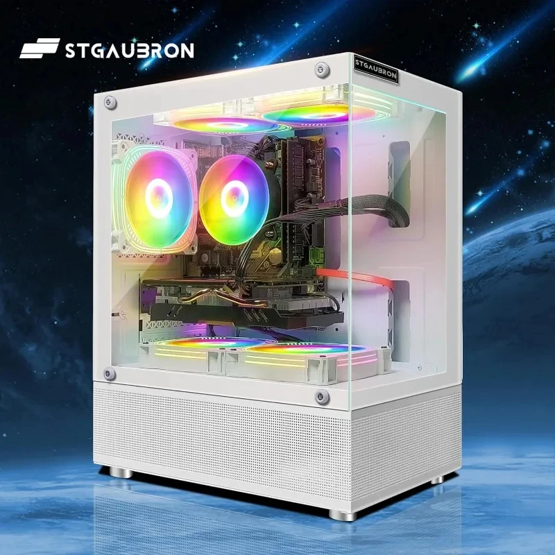 Gaming Desktop PC, Radeon RX 580 16G, Core i7-6700 up to 4.0G, 32G DDR4, 2T SSD, 600M WiFi, BT 5.0, RGB Fan x5,