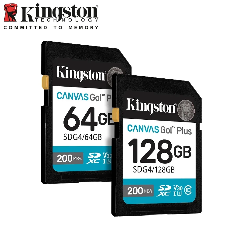 Kingston SD Card 128Gb 64Gb 256Gb 512Gb 1T Canvas Go Plus memory card Class10 U3 V30 Cartao de SDXC 4K video Carte sd for Camera