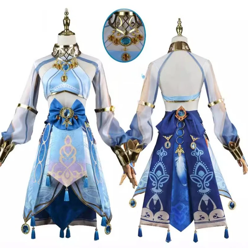 Game Genshin Impact Nilou Cosplay Kostuum Sumeru Dans van Sabzeruz Volledige Set met Blauwe Jurk Halloween Party Anime Conventions