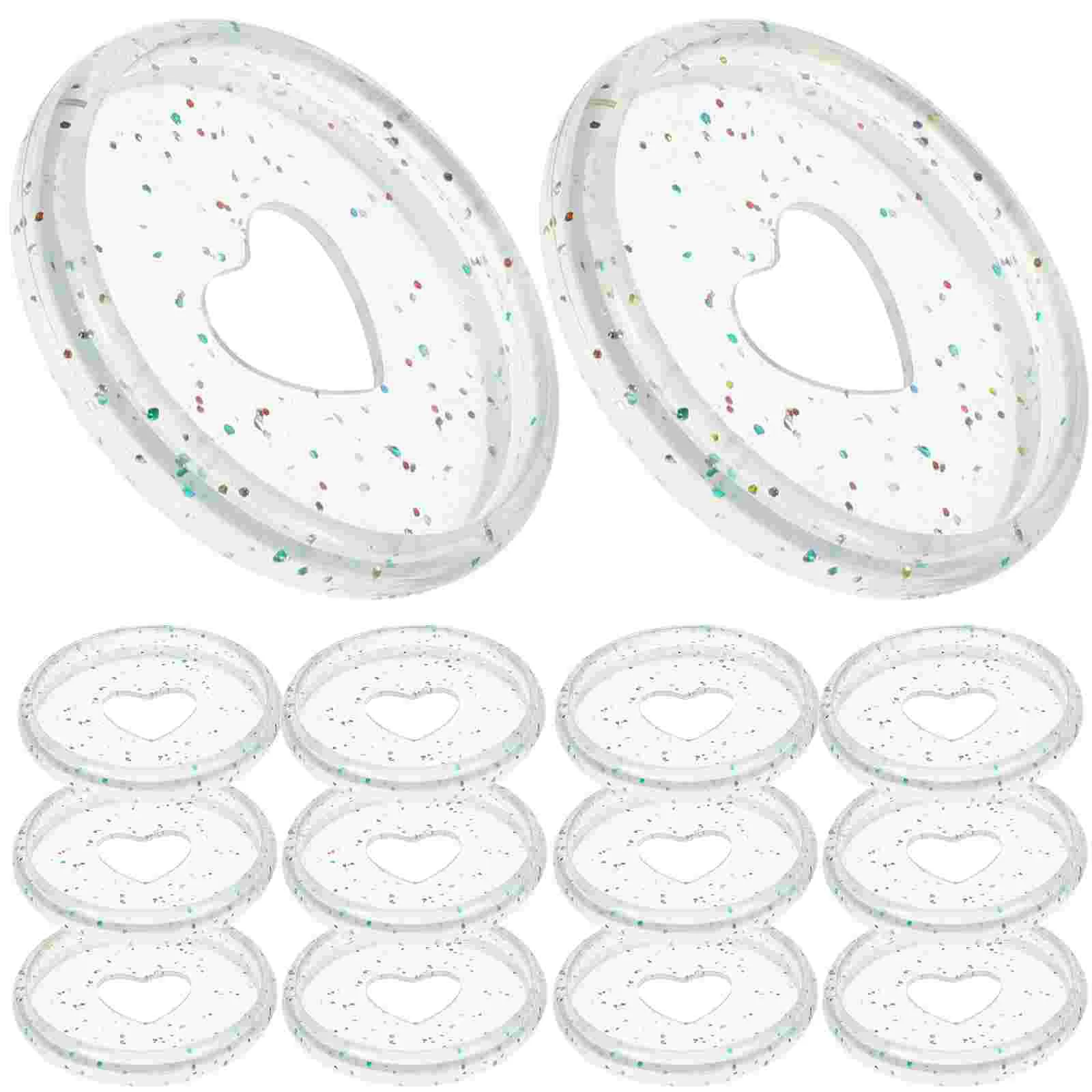 50 Pcs Disc Colorful Glitter Sequin Love Notebook Mushroom Hole Buckle Binder Ring 50pcs Packaged (28mm) Powder Notebooks