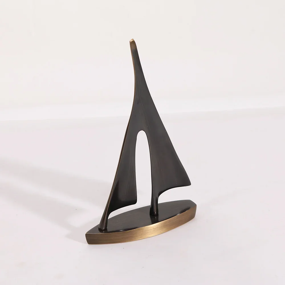 for New Product China Designed Brass  Abstract Ship Sculpture Figurine  Decorative Decoration For The House Living Room Decor