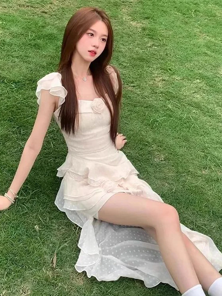 Dopne Waist-Cut Maxi Dr Beach Sle Vaion Theme Red Draped Tail Skirt for Women Autumn Season Irregular Hemline