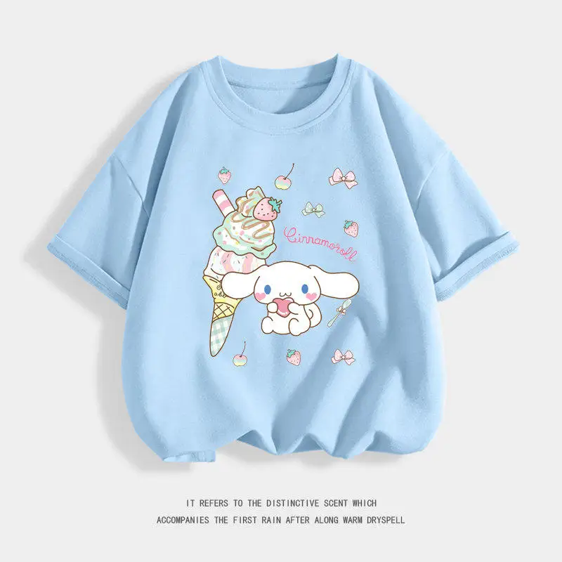 

Детская футболка Sanliou Yugui Dog Pudding Dog с круглым вырезом и коротким рукавом, модная одежда для родителей и детей