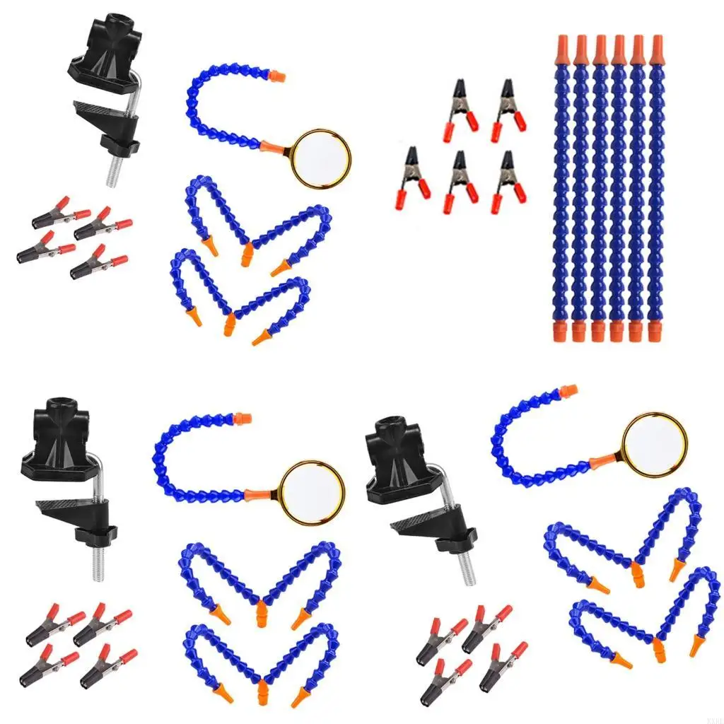 

Flexible Arms Clip Soldering Helping Hand Third Hand Holder 5 Arms Adjustable Soldering Clamp Holder Magnifier Welding KXRE