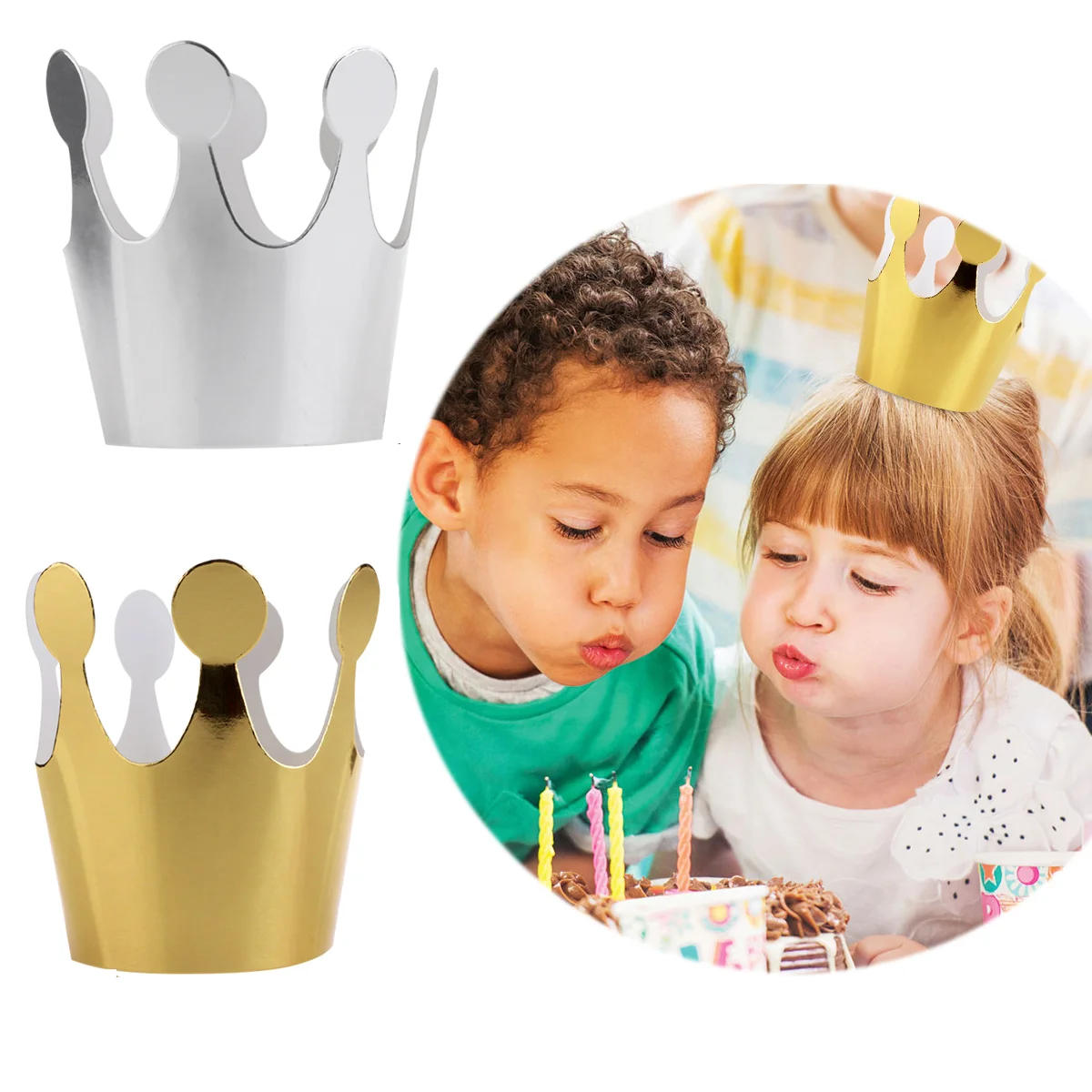 

Birthday Crown Hat Kids Party Hats Paper Ornaments for Decorate Baby Decorations