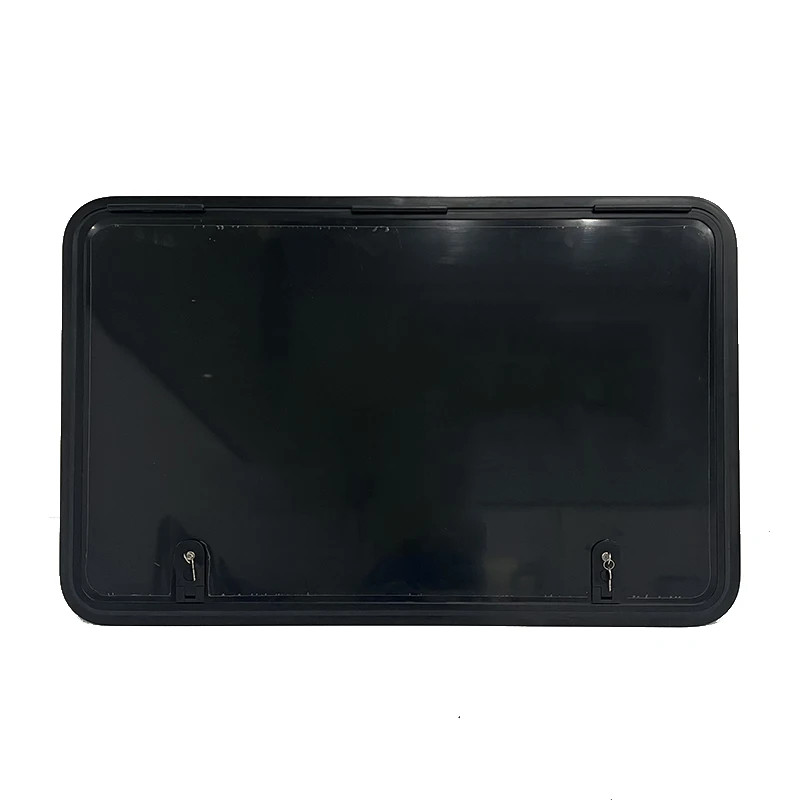Factory 1183x743mm All Black Truck Trailer Caravan Hatches RV Storage Access Doors With Gas Support Struts