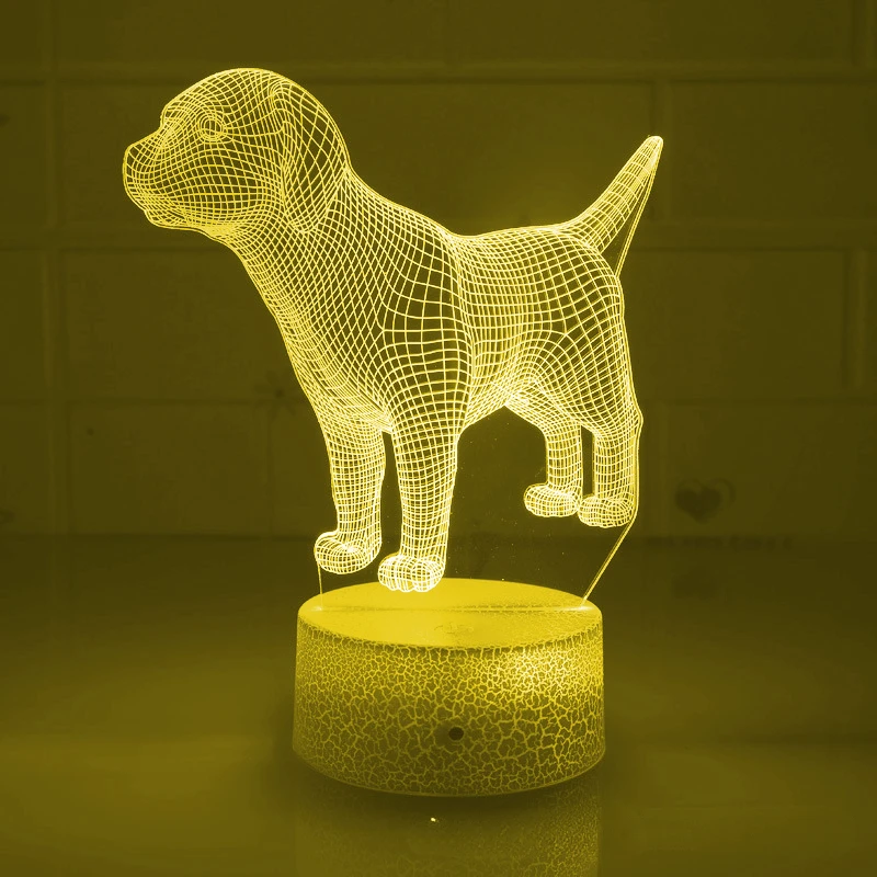 Nighdn Dog-Lámpara 3D LED para niños, mesita de noche acrílica para luz nocturna, decoración de dormitorio, regalo para bebé